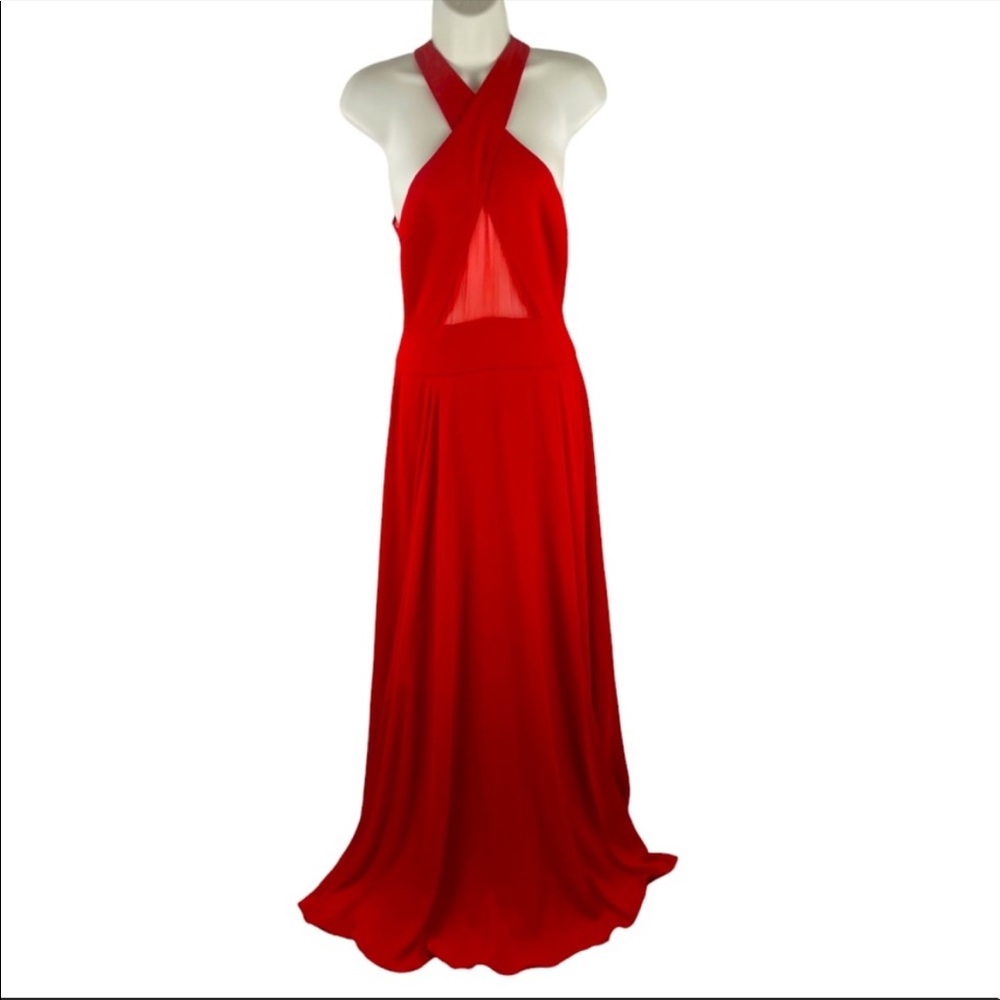 Fame & Partners red halter maxi